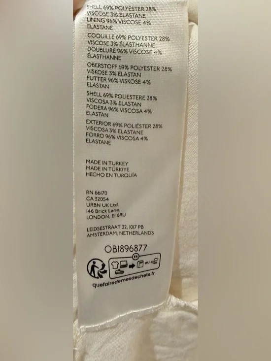 NWT Maeve by Anthropologie Strong Shoulder Ribbed Sweater Dress Ivory Size XXS - Picture 10 of 10